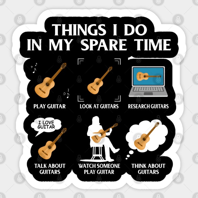 Guitar - Things i do in my spare time Sticker by designathome